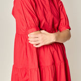 Short Puff Sleeve Midi Dress