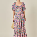 Open Back Tie Maxi Dress