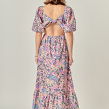Open Back Tie Maxi Dress