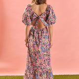 Open Back Tie Maxi Dress