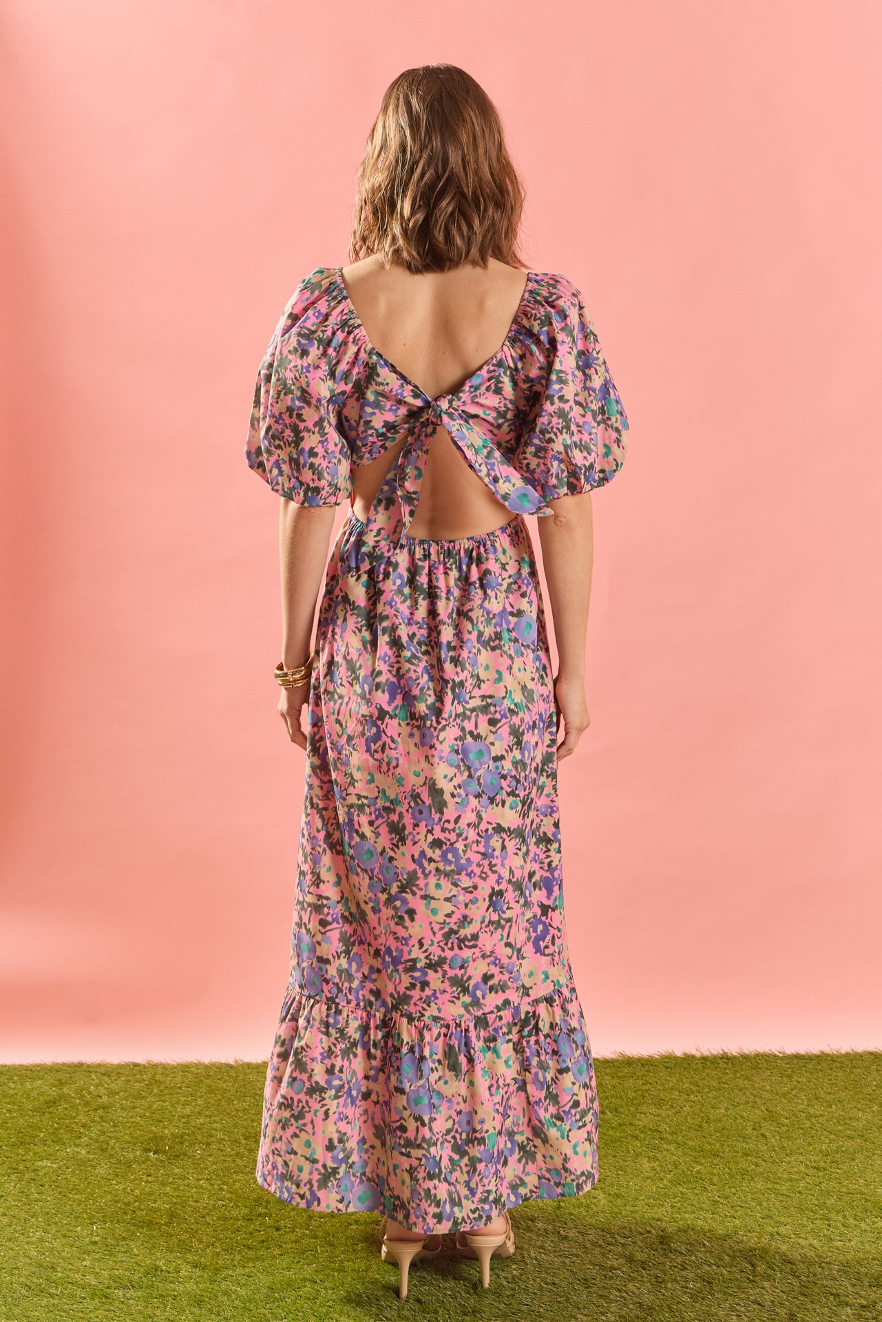 Open Back Tie Maxi Dress – English Factory