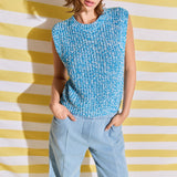 Sleeveless Ribbed Knit Sweater