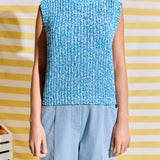 Sleeveless Ribbed Knit Sweater