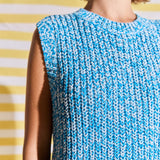 Sleeveless Ribbed Knit Sweater
