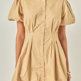 Button Down Bubble Mini Skirt