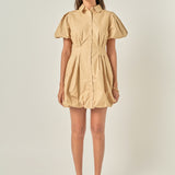 Button Down Bubble Mini Skirt
