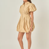 Button Down Bubble Mini Skirt