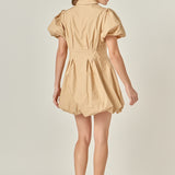 Button Down Bubble Mini Skirt