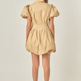 Button Down Bubble Mini Skirt