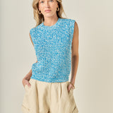 Sleeveless Ribbed Knit Sweater