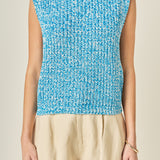 Sleeveless Ribbed Knit Sweater