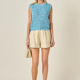 Sleeveless Ribbed Knit Sweater