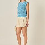 Sleeveless Ribbed Knit Sweater