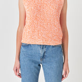 Sleeveless Ribbed Knit Sweater