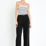 Strapless Striped Knit Top