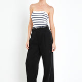 Strapless Striped Knit Top