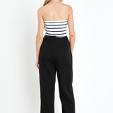 Strapless Striped Knit Top