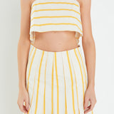 Stripe Poplin Cropped Tank Top