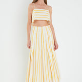 Stripe Poplin Cropped Tank Top