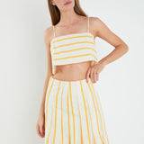 Stripe Poplin Cropped Tank Top