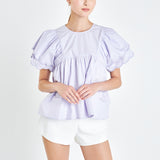 Scallop Hem Sleeve Top