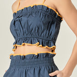 Cropped Top with Colorblock Binding