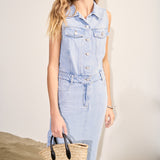 Sleeveless Maxi Denim Dress