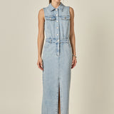 Sleeveless Maxi Denim Dress