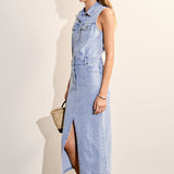 Sleeveless Maxi Denim Dress