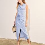 Sleeveless Maxi Denim Dress