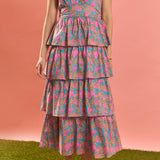 Floral Tiered V-Neck Maxi Dress