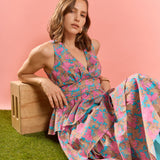 Floral Tiered V-Neck Maxi Dress