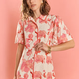 Floral Button-Front Midi Shirt Dress