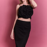 High Waisted Column Midi Skirt