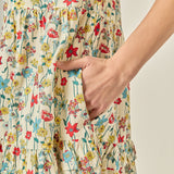 Smocked High Neck Puff Sleeve Mini Dress