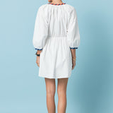 Poplin Shirt Dress with Striped Binding