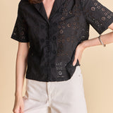 Embroidered Cotton Camp Shirt