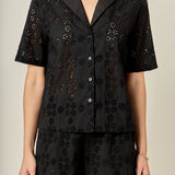 Embroidered Cotton Camp Shirt