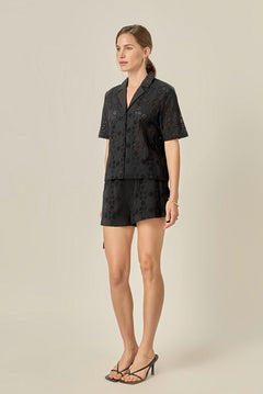 Embroidered Cotton Shorts