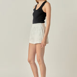 Embroidered Cotton Shorts