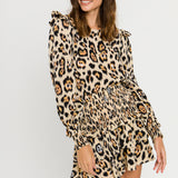 Animal Print Smocked Skirt