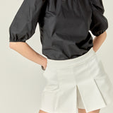 Poplin Puff Sleeve Top