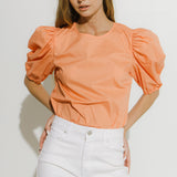 Poplin Puff Sleeve Top