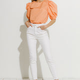 Poplin Puff Sleeve Top