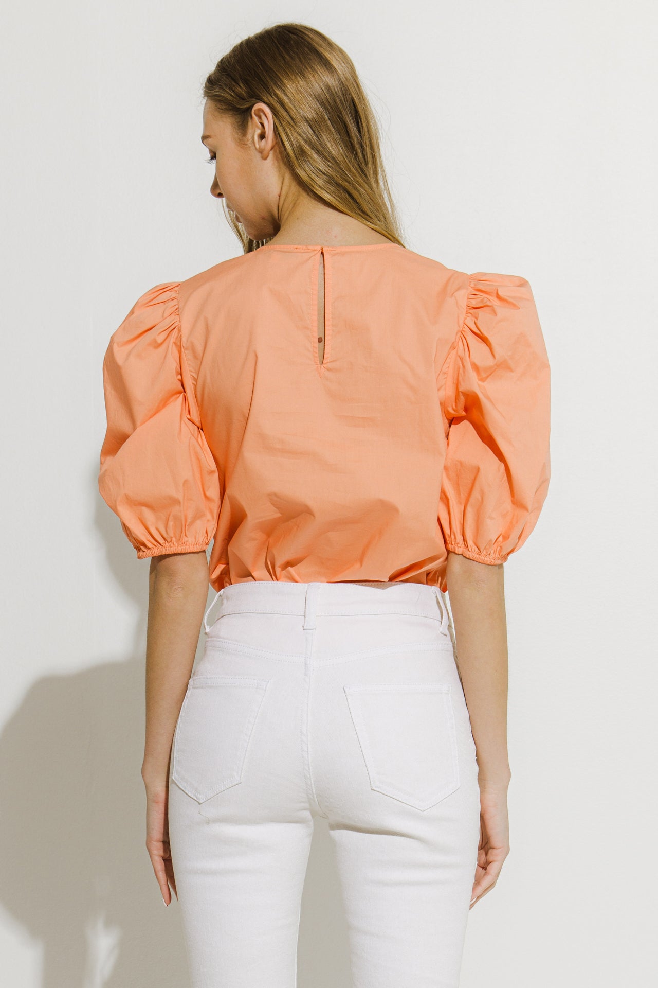 Poplin Puff Sleeve Top – English Factory