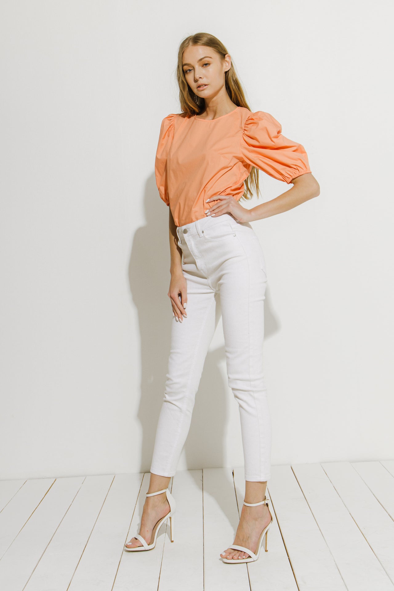 Poplin Puff Sleeve Top – English Factory