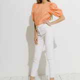 Poplin Puff Sleeve Top