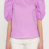Poplin Puff Sleeve Top
