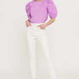 Poplin Puff Sleeve Top