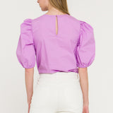 Poplin Puff Sleeve Top